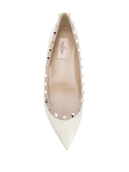 Балетки Rockstud Valentino Garavani, бежевый