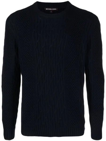 Michael Kors Collection chunky-knit long-sleeve jumper, синий
