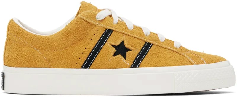 Желтые замшевые низкие кеды One Star Academy Pro Converse, цвет Sunflower gold/Black/Egret