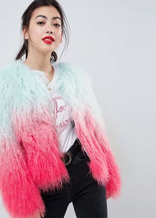 Искусственная фестивальная шуба ASOS DESIGN Petite-Мульти