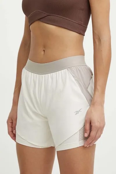 Шорты для бега Reebok, бежевый