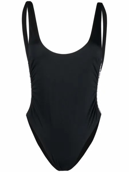 Stella McCartney слитный купальник с логотипом, черный
