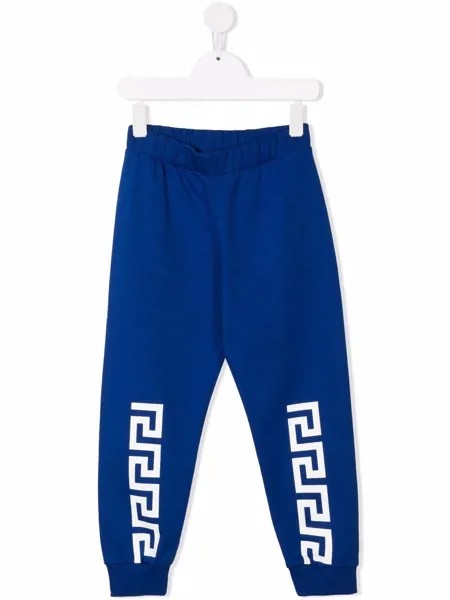 Versace Kids спортивные брюки с принтом Greca
