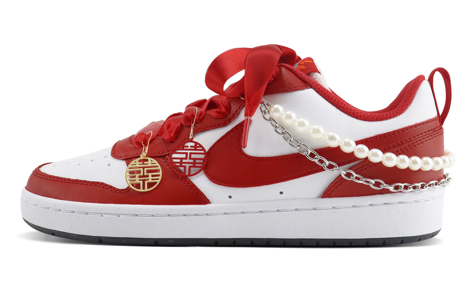 Кроссовки Nike Court Borough Skateboarding Shoes Women's Low-top Red/white, красный