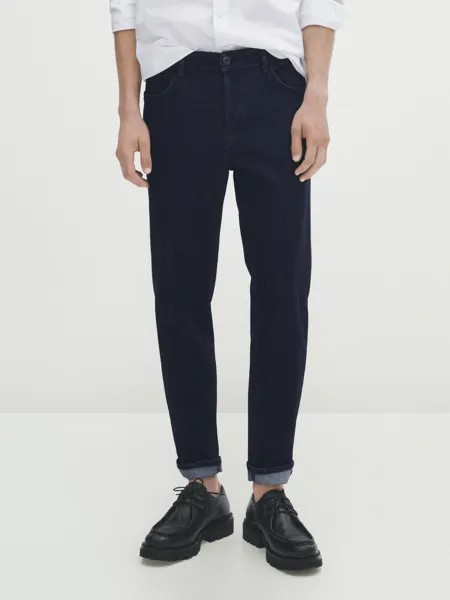 Координационные джинсы координационного кроя с промывкой Massimo Dutti, индиго