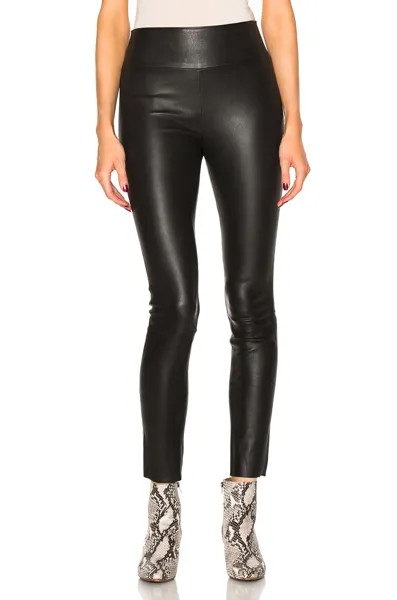 Леггинсы Sprwmn High Waist Leather Ankle Leggings, черный