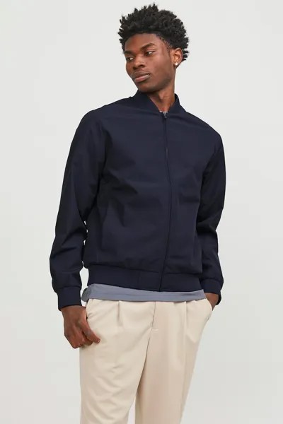 Бомбер с боковыми карманами Jack & Jones, синий