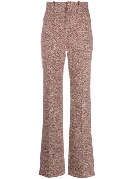 Chloé расклешенные брюки из букле, оранжевый