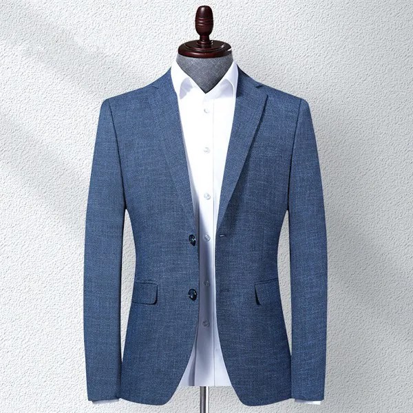 Мужские костюмы для отдыха 2020, официальная куртка, британский блейзер для мужчин, корейский приталенный Блейзер, повседневное деловое сине...