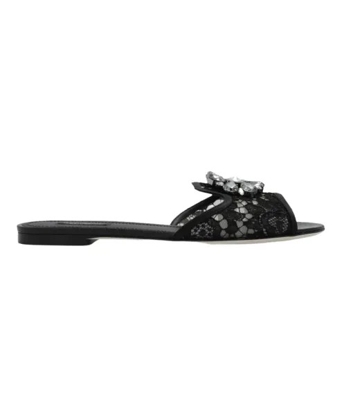 Кружевные шлепанцы Dolce & Gabbana, черный