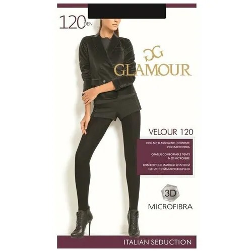 Колготки  Glamour Колготки теплые Glamour Velour 120, 120 den, размер 5, черный
