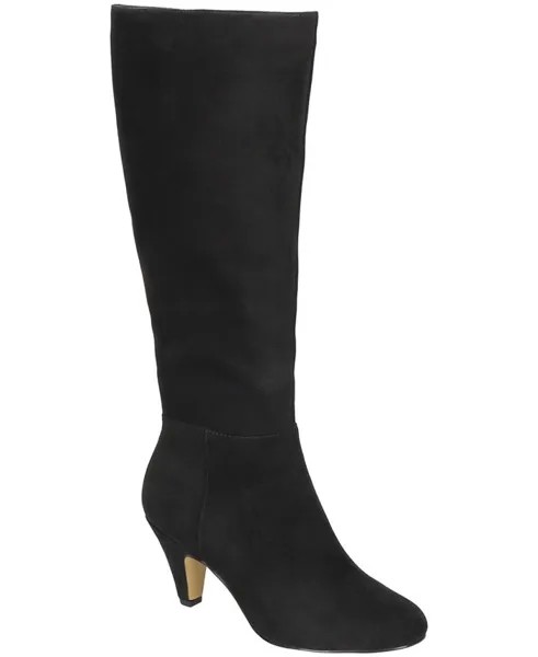 Женские высокие замшевые ботинки Corinne Plus с внутренней молнией и очень широкими каблуками Bella Vita, черный