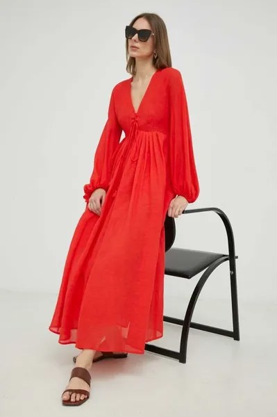 Платье из смесового льна Weekend Max Mara, красный