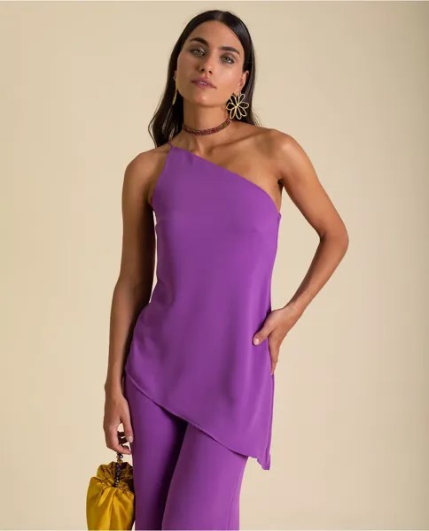 Асимметричная женская блузка без рукавов The-Are, фиолетовый