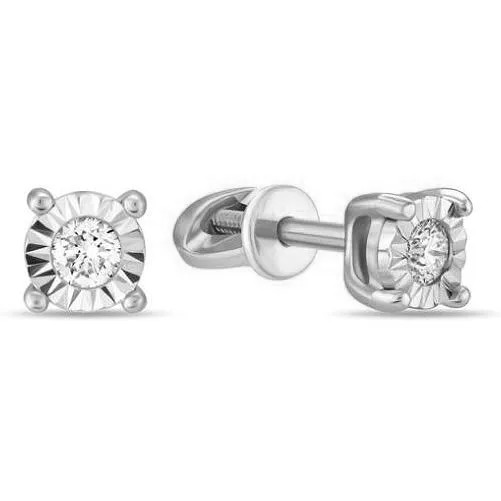 Серьги женские из золота Лукас-Голд E01-D-PL-34030, бриллиант