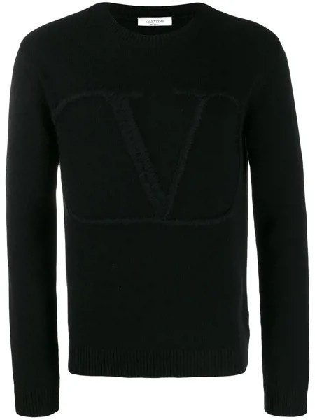 Valentino трикотажный свитер с логотипом Vlogo