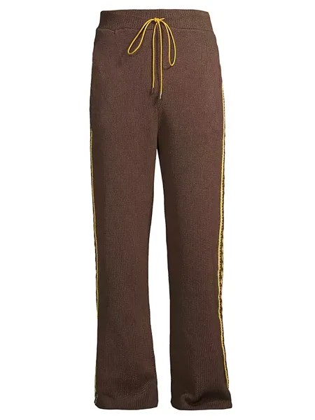 Трикотажные спортивные брюки с вышивкой R H U D E, цвет brown mustard
