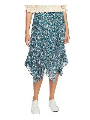 1. STATE Женская темно-бирюзовая юбка миди аккордеон с цветочным принтом Размер: M