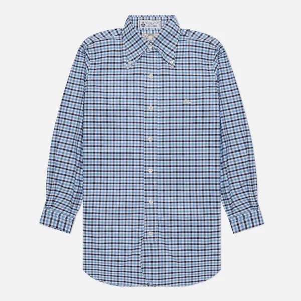Мужская рубашка Evisu Nashville 3 Button-Down Check голубой, Размер XXL