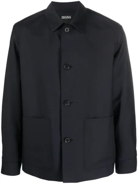 Куртка-рубашка на пуговицах Zegna, синий