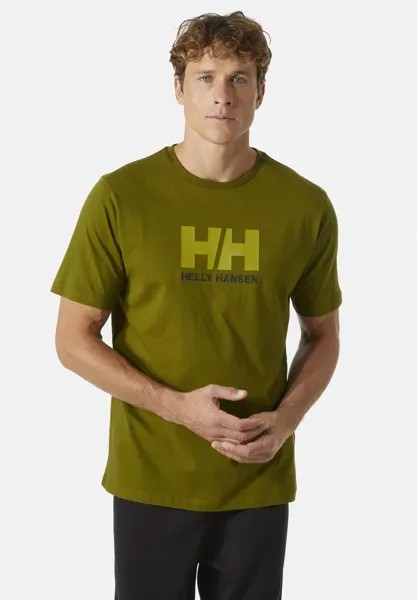 Футболка с принтом LOGO Helly Hansen, цвет olive green