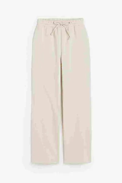 Спортивные брюки H&M Wide-leg, светло-бежевый