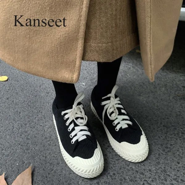Кроссовки Kanseet женские с мехом, Повседневная Теплая обувь, плоская подошва, круглый носок, повседневные, абрикосового цвета, размеры 40, зима ...