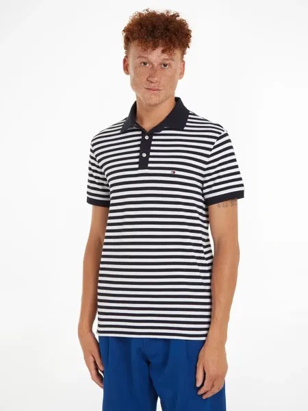 Рубашка-поло Tommy Hilfiger, тонкие полоски, цвет Desert Sky / White