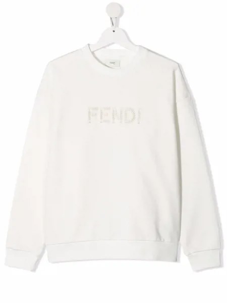 Fendi Kids толстовка с вышитым логотипом