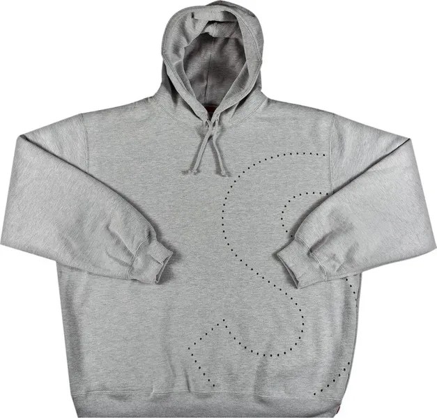 Толстовка Supreme Laser Cut S Logo Hooded Sweatshirt 'Heather Grey', серый