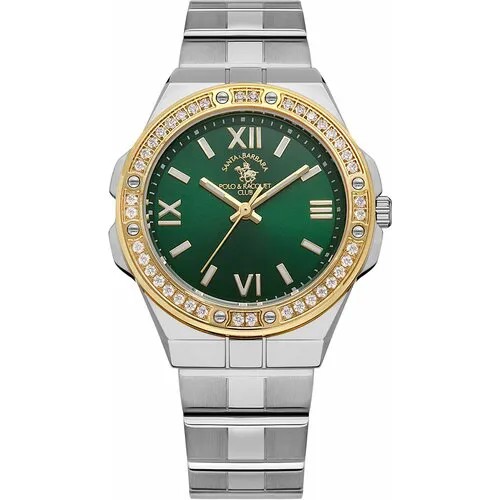 Наручные часы SANTA BARBARA POLO & RACQUET CLUB, серебряный, зеленый