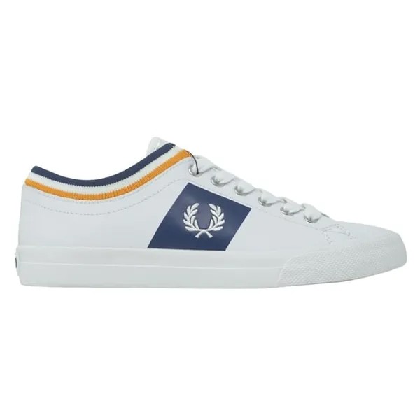 Белые кожаные мужские кроссовки с манжетами Underspin Fred Perry, белый