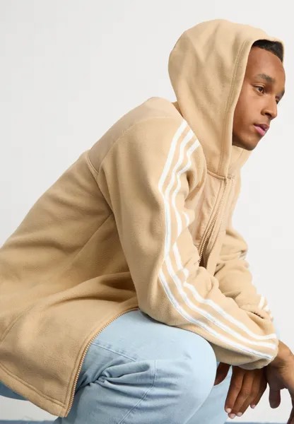 Куртка ADICOLOR 3-STRIPES TEDDY FLEECE adidas, бежевый