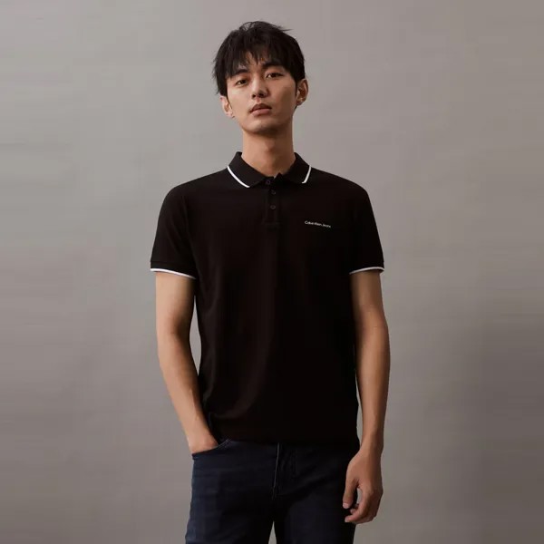 Футболка-поло Calvin Klein Jeans с принтом, черный