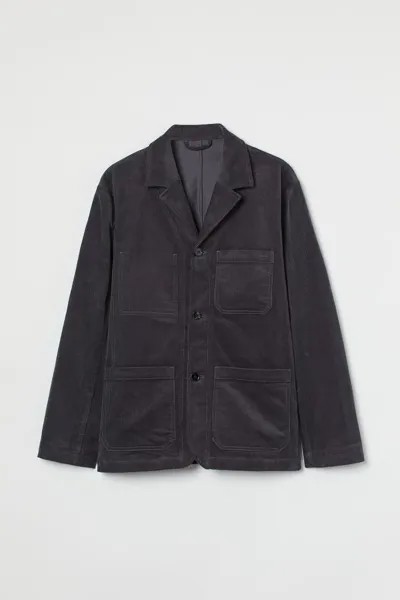 Вельветовая куртка H&M, темно-серый