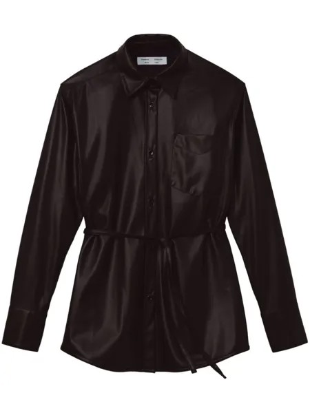 Proenza Schouler White Label faux-leather shirt jacket, черный