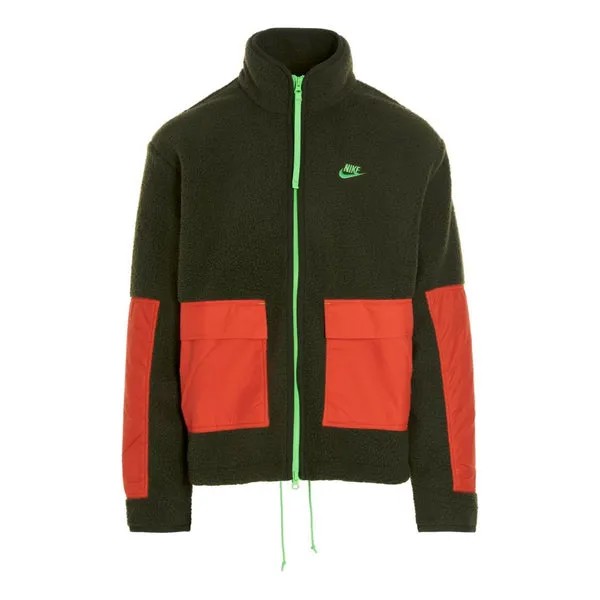 Куртка Men's NikeSport Essential Fleece Sleeve Logo Splicing Sports Long Sleeves Jacket Green, мультиколор