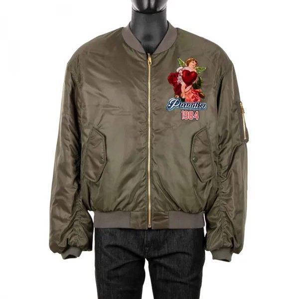Двусторонний бомбер DOLCE - GABBANA Oversize Paradise Khaki Orange 08936