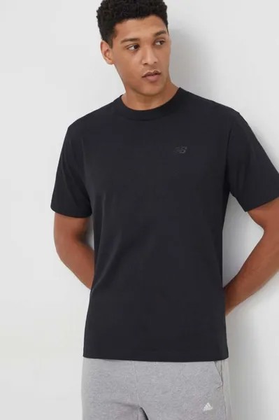 Хлопковая футболка New Balance, черный