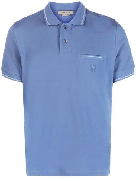 Corneliani рубашка поло с короткими рукавами, синий