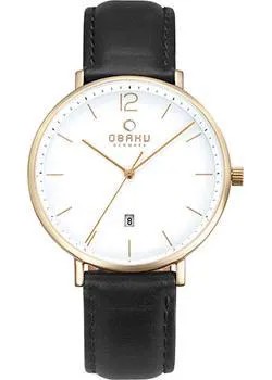 Fashion наручные  мужские часы Obaku V181GDGWRB. Коллекция leather