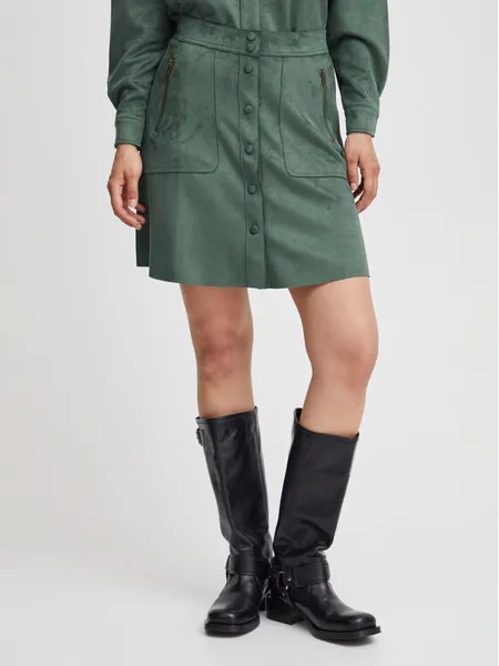 Трапециевидная юбка стандартного кроя B.Young, зеленый