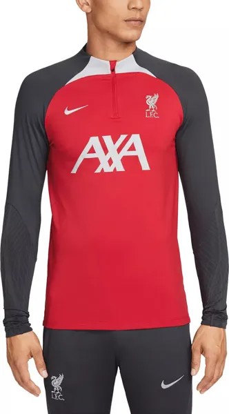Красный тренировочный пуловер с молнией в четверть Nike для взрослых Liverpool FC 2023
