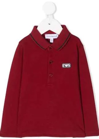 Emporio Armani Kids рубашка поло с длинными рукавами и нашивкой-логотипом