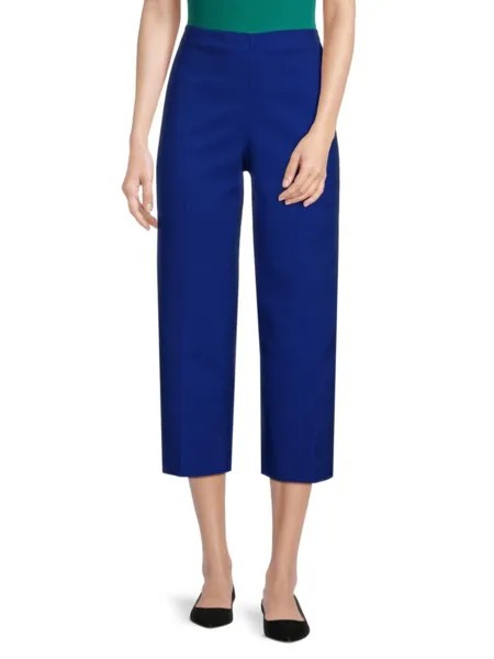 Укороченные широкие брюки Power Stretch Saks Fifth Avenue, кобальт