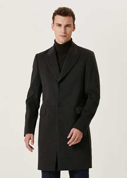 Серое шерстяное пальто Paul Smith