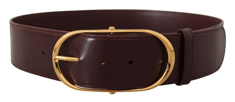 Ремень DOLCE - GABBANA, фиолетовая кожа, золото, металлическая овальная пряжка, длина 75 см/30 дюймов. Рекомендуемая розничная цена: 400 долларов США.