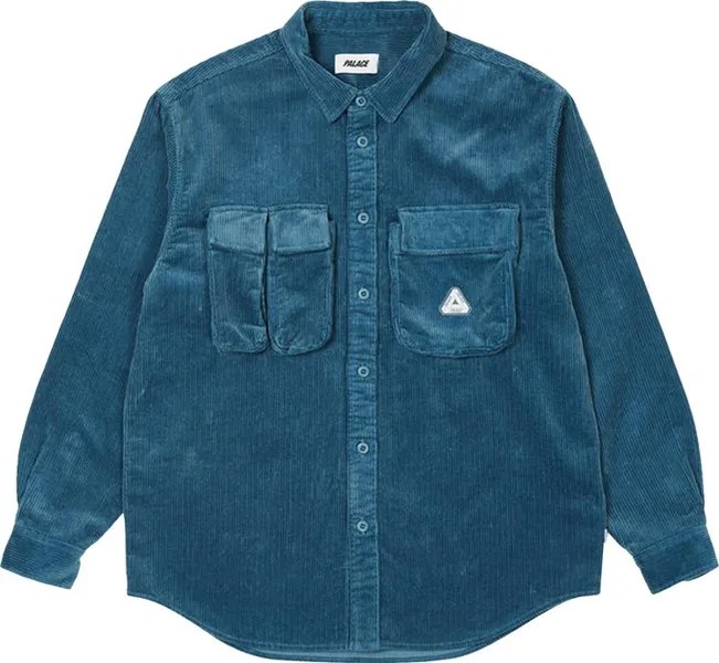 Рубашка Palace Cargo Cord Shirt 'Blue', синий