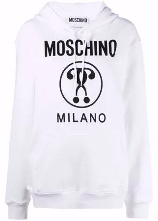 Moschino logo-print pullover hoodie