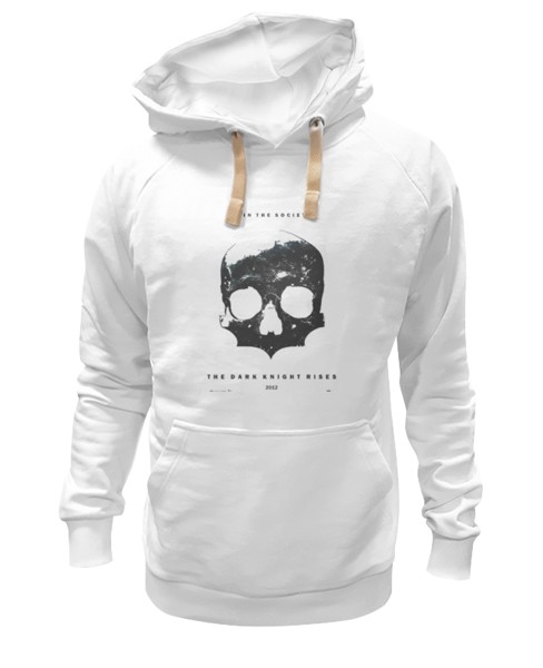 Худи Printio Dark knight rises белое 3XL